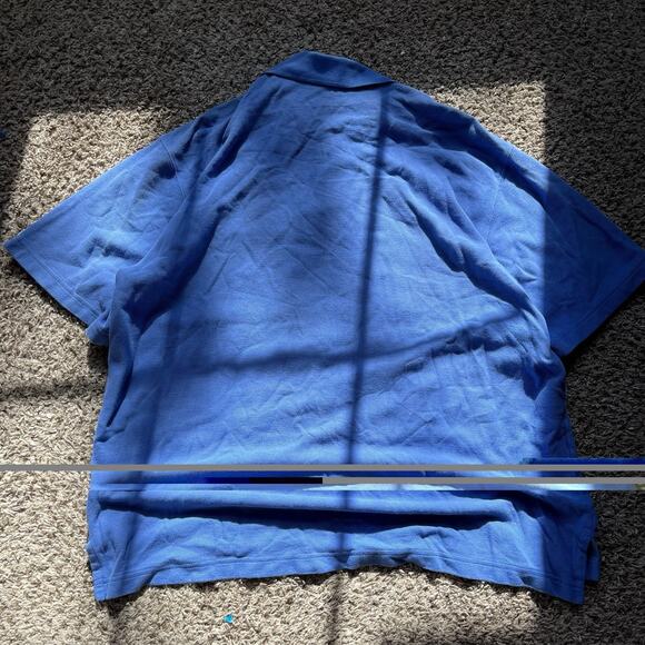 LL Bean Men L REG Navy Blue 100% Cotton Short Sleeve Polo Shirt Outdoor Casual - Picture 7 of 9